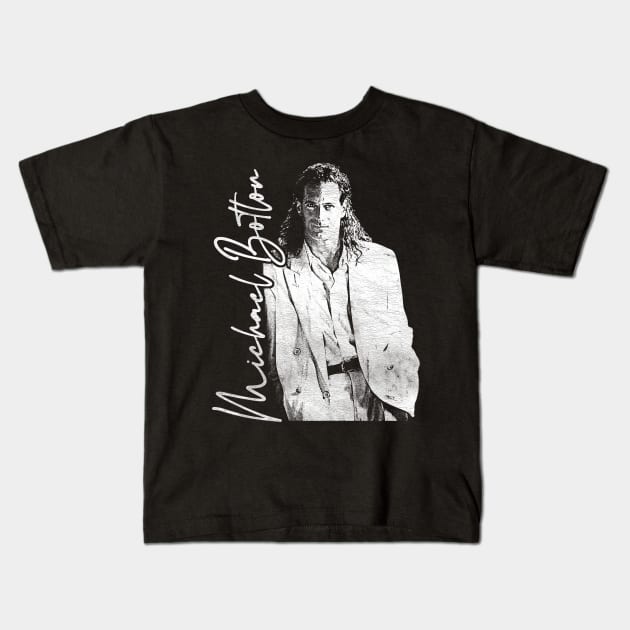 Michael Bolton / 90s Style Fan Design Kids T-Shirt by DankFutura